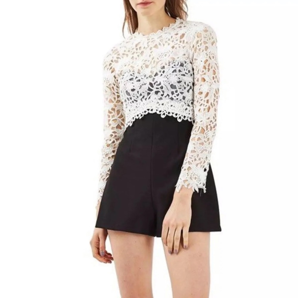 Topshop Lace Bodice Romper